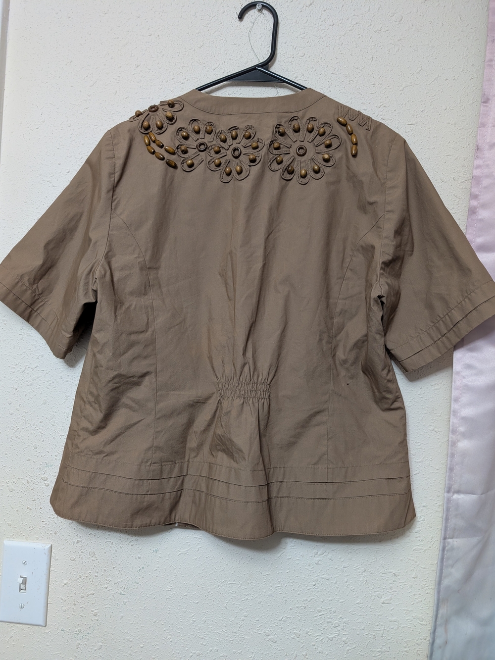 Coldwater Creek Taupe Short-Sleeve Embellished Jacket - Picture 3 of 9